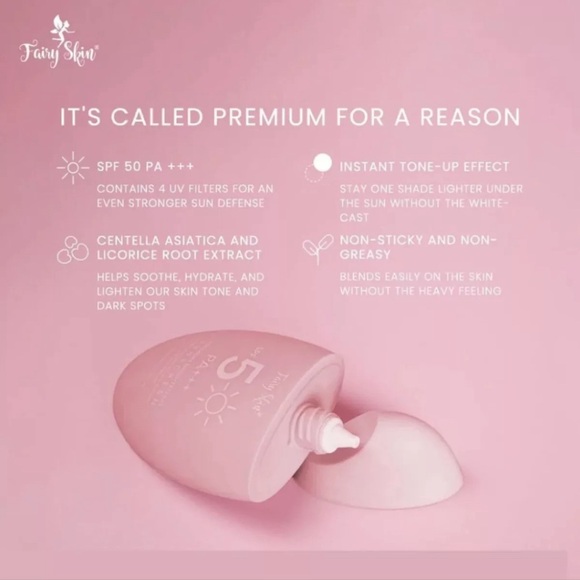 2x Fairy Skin Premium Brightening SUNSCREEN SPF50 PA++++ (2 fl oz) - Picture 5 of 11